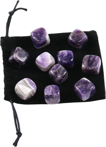 Vista 2 de Piedras y cristales de amatista natural pulidos, cristales y piedras curativas de cuarzo a granel para Wicca, Reiki, energía curativa, piedras
