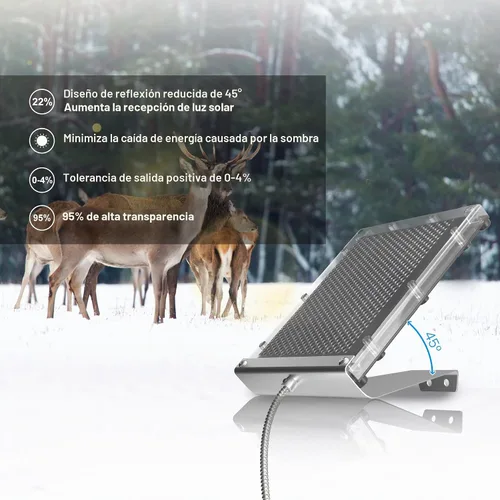 Vista 3 de POWOXI 6V 1.5W alimentador de ciervos panel solar impermeable con soporte
