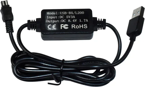 Vista 2 de HQRP Adaptador de cargador USB compatible con Sony HandyCam DCR-SX41 / DCRSX41, HDR-CX110 / HDRCX110, HDR-CX150 / HDRCX150, HDR-XR150 / HDRXR150