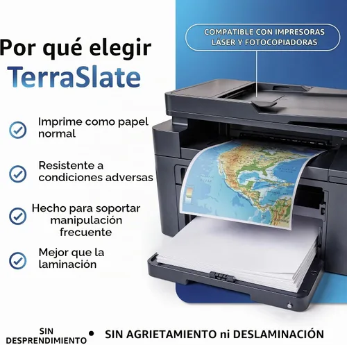 Vista 4 de TerraSlate - Papel impermeable de alta calidad, 5 mil, 8.5 x 11 pulgadas, compatible con impresora láser y copiadora, duradero y resistente a