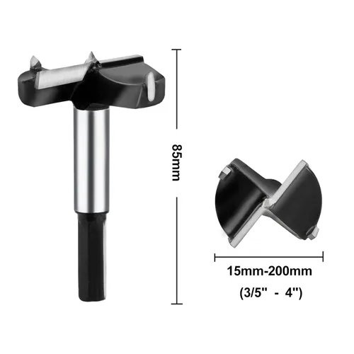 Vista 3 de Broca Forstner de 1-1/2 pulgadas, sierra de agujero de madera con punta de carburo de tungsteno para madera dura, madera contrachapada de plástico
