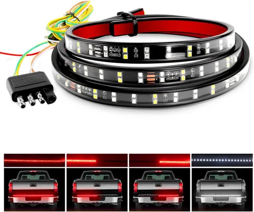 Vista 17 de Nilight 2 tiras de luces estroboscópicas de emergencia de 70 pulgadas, 1125 LED, luz ámbar flexible, intermitente, advertencia, precaución