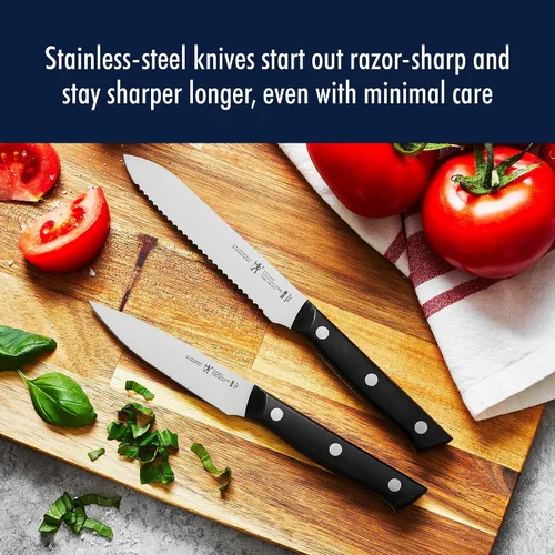 Vista 4 de HENCKELS Dynamic Razor-Sharp - Juego de cuchillos de cocina de 5 piezas, diseño alemán informado por más de 100 años de maestría Acero inoxidable