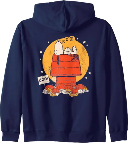 Vista 5 de Peanuts - Sudadera con capucha con cremallera para perro de Snoopy Halloween, Negro