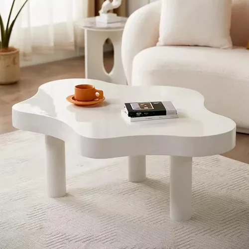 Vista 5 de HM&DX Mesa de centro de nube irregular con 3 patas, mesa central moderna de mediados de siglo para dormitorio, sala de estar, bonita mesa auxiliar