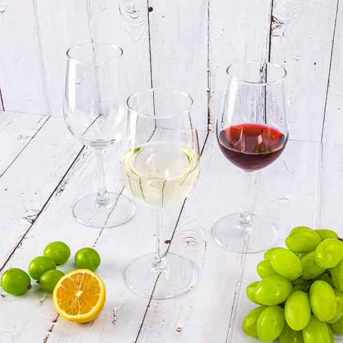 Vista 6 de Juego de 8 copas de vino tinto y blanco de 12 onzas, transparentes, aptas para lavavajillas