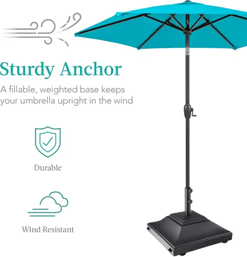 Vista 3 de Best Choice Products Base de Sombrilla Móvil Rellenable, Base de Servicio Pesado, Soporte de Mercado Cuadrado Escalonado para Patio, Terraza, Negro