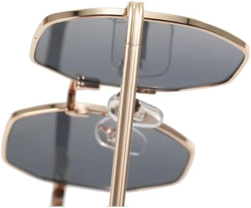 Vista 10 de ENTHYI Gafas de sol de polígono para mujeres/hombres, gafas de sol vintage octágonas de metal