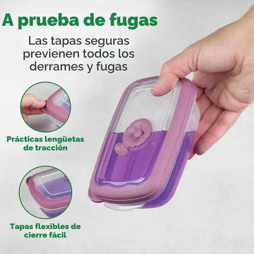 Vista 4 de Tribello Recipientes pequeños de almacenamiento de alimentos para microondas de 8 onzas con tapas, recipiente de almacenamiento de plástico/sobre