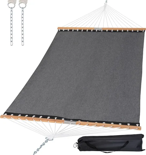 Vista 17 de SUNCREAT - Hamacas de 15 pies de tamaño doble con barra separadora de madera dura de secado rápido, hamaca para 2 personas para patio al aire libre