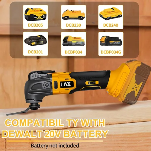 Vista 5 de Multiherramientas oscilantes para batería Dewalt de 20 V, herramienta multiusos de corte y lijado, ángulo de oscilación de 4°, 6 velocidades