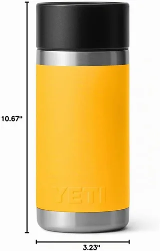 Vista 7 de YETI Rambler - Termo de acero inoxidable con aislamiento al vacío y tapa para bebida caliente, de 12 onzas Alpine Amarillo