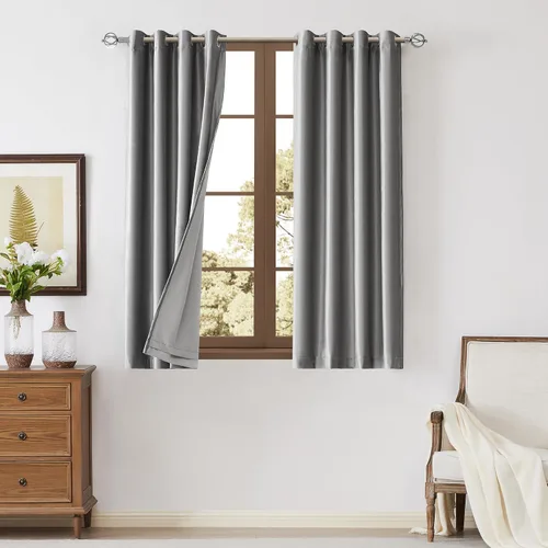 Vista 16 de BULBUL Cortinas de terciopelo 100% opacas negro oro, cortinas modernas con forro de 63 pulgadas de largo, cortinas térmicas con ojales para sala