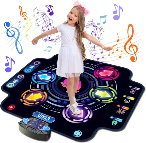 Vista 9 de KIZJORYA - Alfombrilla de baile para niños, almohadilla de baile electrónica iluminada con Bluetooth 5 Speeds 9 Levels, Music Game Dance Toy