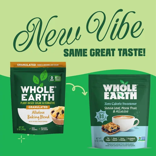 Vista 4 de Whole Earth Sweetener Company - Mezcla de hornear de alulosa, granulada, alternativa al azúcar a base de plantas, 12 onzas, 0.75 libras