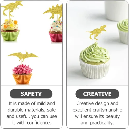 Vista 7 de 16pcs Dinosaur Cake Topper Plug-in Birthday Party Decor for Cakes