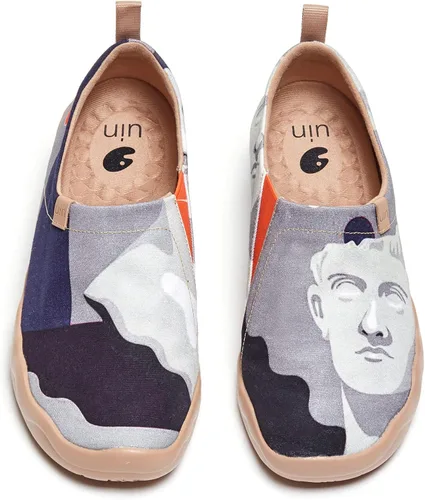 Vista 92 de UIN Zapatos de viaje para caminar para hombre, sin cordones, de lona, informales, ligeros, cómodos y modernos, diseño de perritos felices Ahhhhh