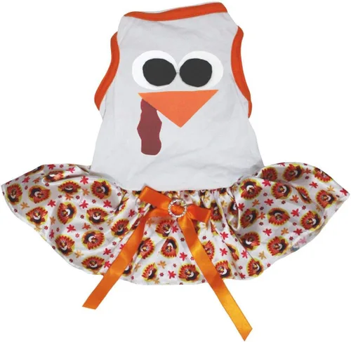 Vista 2 de Petitebella Vestido de cachorro con cara de pavo (marrón/pavo bebé, talla XS)