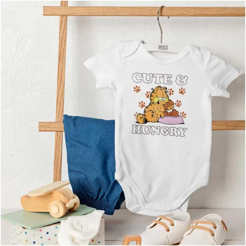 Vista 4 de Brisco Brands Garfield - Body de bebé lindo y hambriento de dibujos animados para niñas