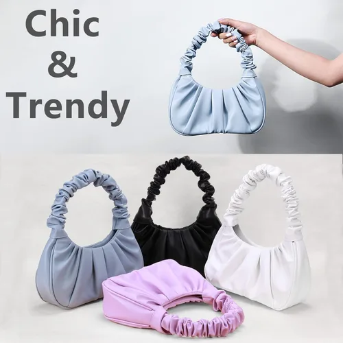 Vista 5 de Y2K Purse Bags Chic Pouch Bag Vegan Leather Vintage Hobo Handbag Mini Shoulder Bag Underarm Bag Purse for Women