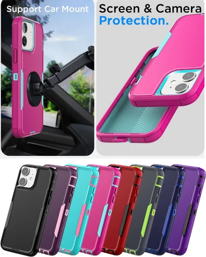 Vista 2 de AICase Funda magnética para iPhone 11, soporte magnético para automóvil, resistente de 2 capas, resistente a los bolsillos, protección de grado