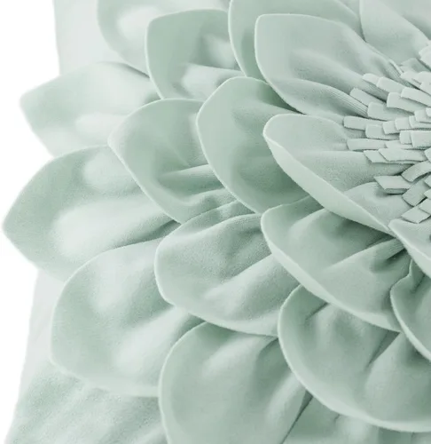 Vista 5 de OiseauVoler Fundas de almohada decorativas con flores 3D de 18 x 18 Verde manzana