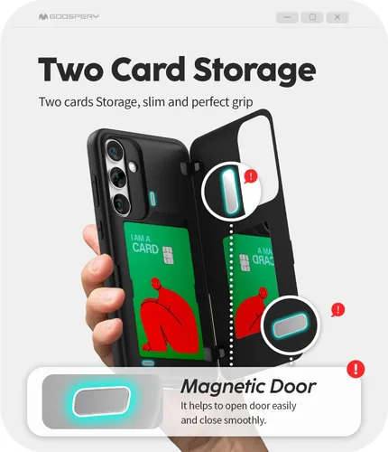 Vista 294 de GOOSPERY Parachoques magnético para puerta compatible con Galaxy S9 Plus, tarjetero tipo billetera con cierre automático por iman, funda protectora