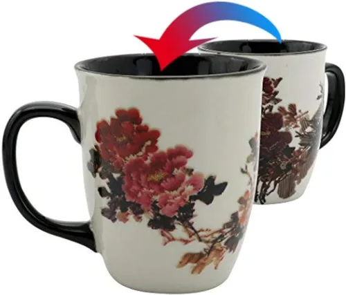Vista 13 de Taza de Escarabajo de 16 oz que Cambia de Color - Taza de Café de Cerámica para Amantes de los Insectos - Regalo Novedoso con Temática de Insectos