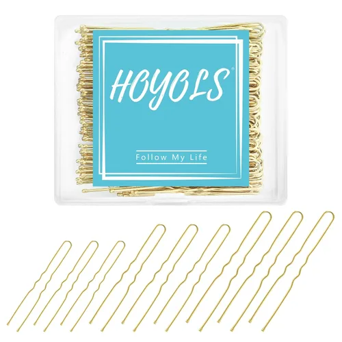 Vista 10 de HOYOLS Alfileres de pelo en forma de U, varios tamaños, clips de metal de sujeción segura, diseño prensado con puntas de bola para mujeres y niñas