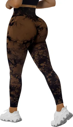 Vista 3 de RXRXCOCO Leggings cruzados sin costuras para mujer, cintura alta, levantamiento de glúteos, pantalones de yoga para entrenamiento