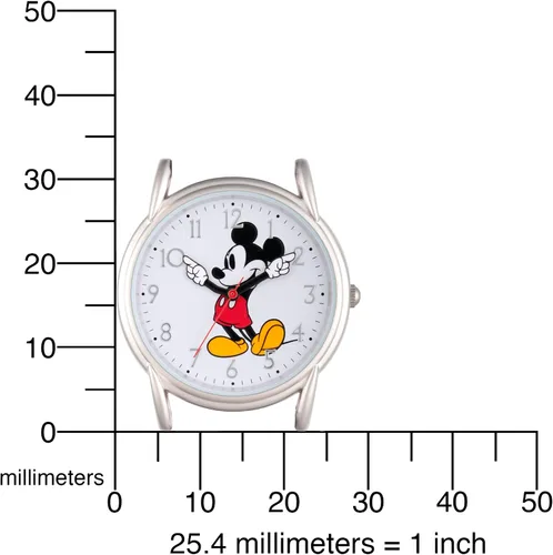Vista 5 de Disney Mickey Mouse Adult Classic Cardiff Articulating Hands Analog Quartz Leather Strap Watch
