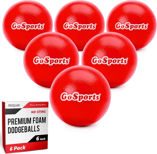 Vista 7 de GoSports Soft Skin Foam Playground Dodgeballs - Set of 6 Includes Mesh Carry Bag