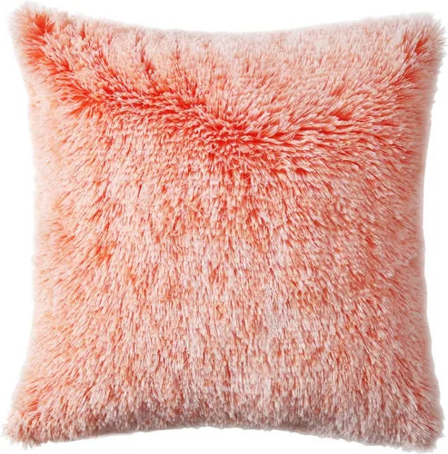Vista 13 de DECOBIRD Funda de almohada de 18 x 18 pulgadas, extra suave, lumbar, peluda, de piel sintética, decoración del hogar, funda de cojín de doble cara