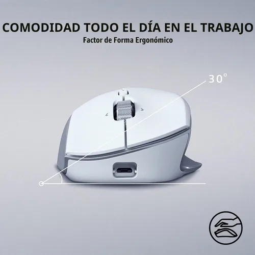 Vista 7 de Razer Pro Type Ultra Teclado mecánico inalámbrico y alfombrilla de ratón Glide Soft, tamaño mediano y ratón inalámbrico Click Humanscale