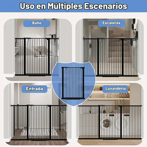 Vista 8 de Puerta extra alta para bebés de 40.5 pulgadas, sin taladros, puerta extra ancha de 54.7 a 60.2 pulgadas para perros y mascotas, para interiores