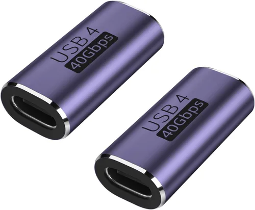 Vista 8 de AreMe - Paquete de 2 adaptadores USB C macho a hembra, color morado