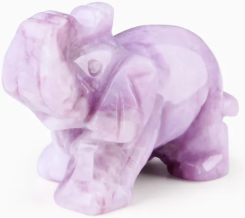 Vista 22 de Decoración de elefante de cuarzo rosa, cristales rosados, piedras curativas, figura de bolsillo, estatua de cristal natural, escultura tallada a