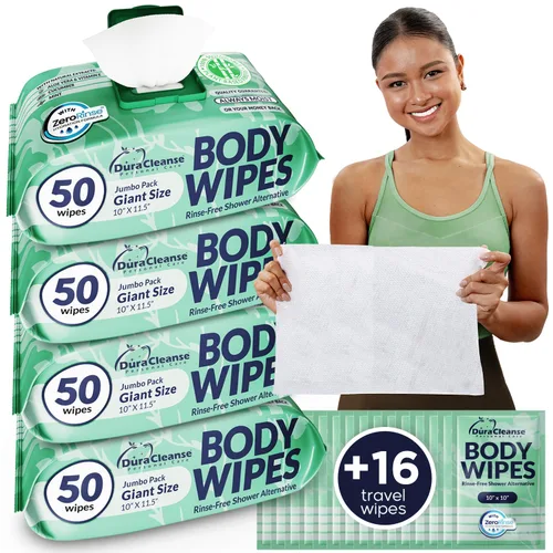 Vista 10 de Toallitas de limpieza corporal y sin enjuague para adultos, toallitas gruesas desechables para campamento e incontinencia, 20 toallitas de viaje
