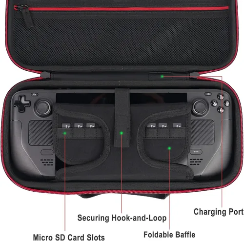 Vista 5 de XORDING Funda compatible con Steam Deck Multifunción, funda de transporte de alta capacidad