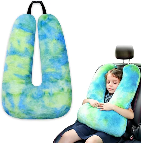 Vista 15 de Atablyn La almohada de cuello para niños proporciona doble apoyo a la cabeza y el cuello en cualquier posición de sueño en vuelos, automóviles