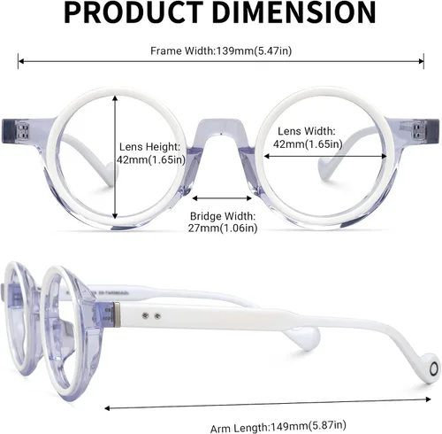 Vista 4 de Zeelool Marco de anteojos redondos vintage con lente transparente sin receta para mujeres y hombres Glanton ZJGA260547