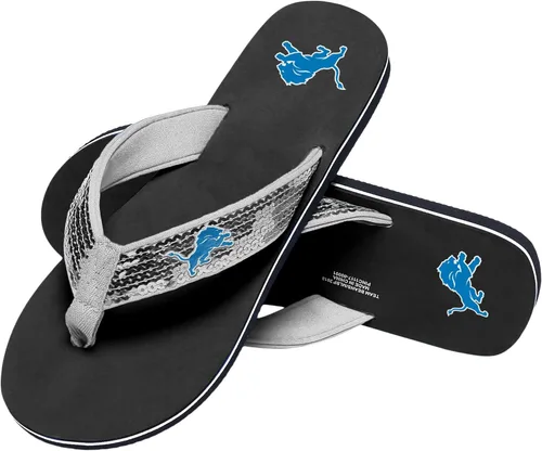 Vista 44 de FOCO Womens NFL Team Logo Sequin Strap Sandals Flip Flops