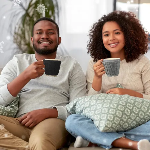Vista 4 de Skyley 4 Piezas Fundas Acogedoras para Tazas de Café Mangas de Punto de Ganchillo Reutilizables Fundas para Tazas Té Acogedor Vajilla Hecha a Mano