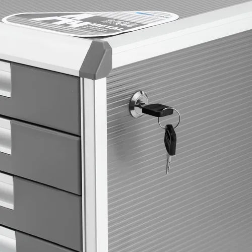 Vista 4 de 5 archivadores laterales de oficina – Archivador lateral de metal con cerradura, gabinete de almacenamiento con cajones debajo del escritorio