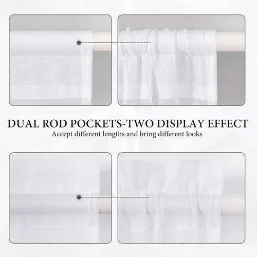 Vista 65 de MIULEE Cortinas Transparentes Laterales para Puerta Francesa con Filtrado de Luz, Tratamiento de Ventana, 2 Paneles de 25 x 40 Pulgadas con Beige