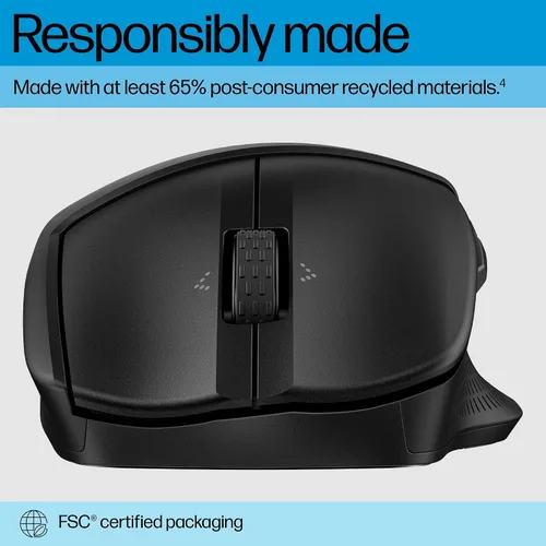Vista 5 de HP Ratón Bluetooth 480 Comfort - Forma contorneada - Conecta hasta 3 dispositivos a través de botones programables Bluetooth® 5.3-6 - Compatible