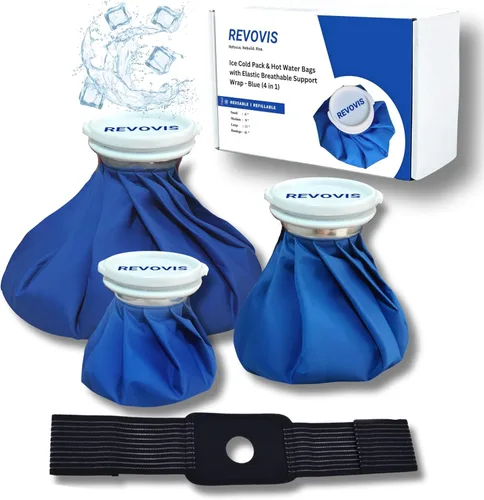Vista 6 de Bolsa de hielo fría reutilizable REVOVIS, bolsas de hielo para agua caliente para lesiones, terapia de frío y calor, para terapia caliente es 60℃