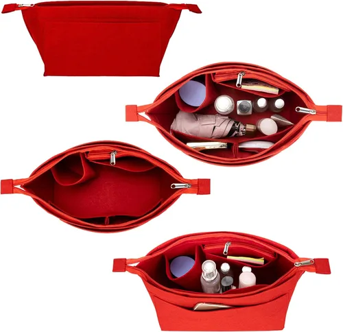 Vista 3 de Lckaey Organizador de inserción de bolso para Neverfull pm Shaper bolso organizador kit inserto 1070Claret-S