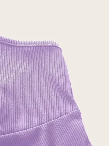 Vista 5 de MakeMeChic Camiseta corta sin mangas con cuello en V y ribete de encaje Y2K para mujer