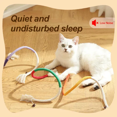 Vista 4 de Cuerda de juguete masticable para gatos, cuerda de masticar natural mejorada 2026, juguete interactivo de hierba gatera para gatitos, cuidado
